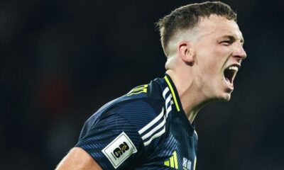 Lewis Ferguson esulta dopo il gol del 2-1 in Scozia-Grecia (© Scotland National Team)