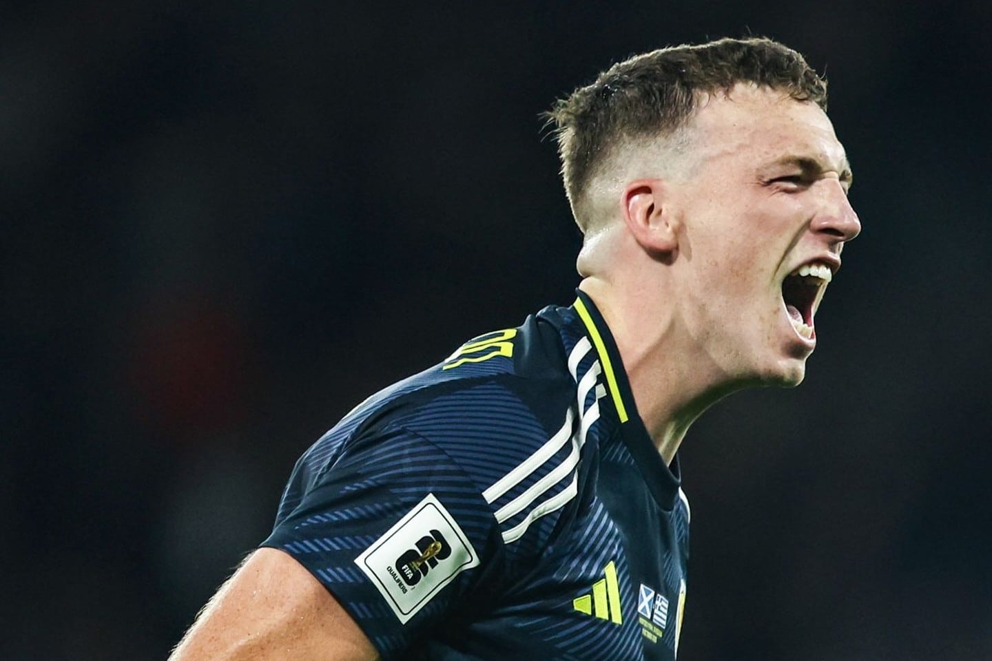 Lewis Ferguson esulta dopo il gol del 2-1 in Scozia-Grecia (© Scotland National Team)