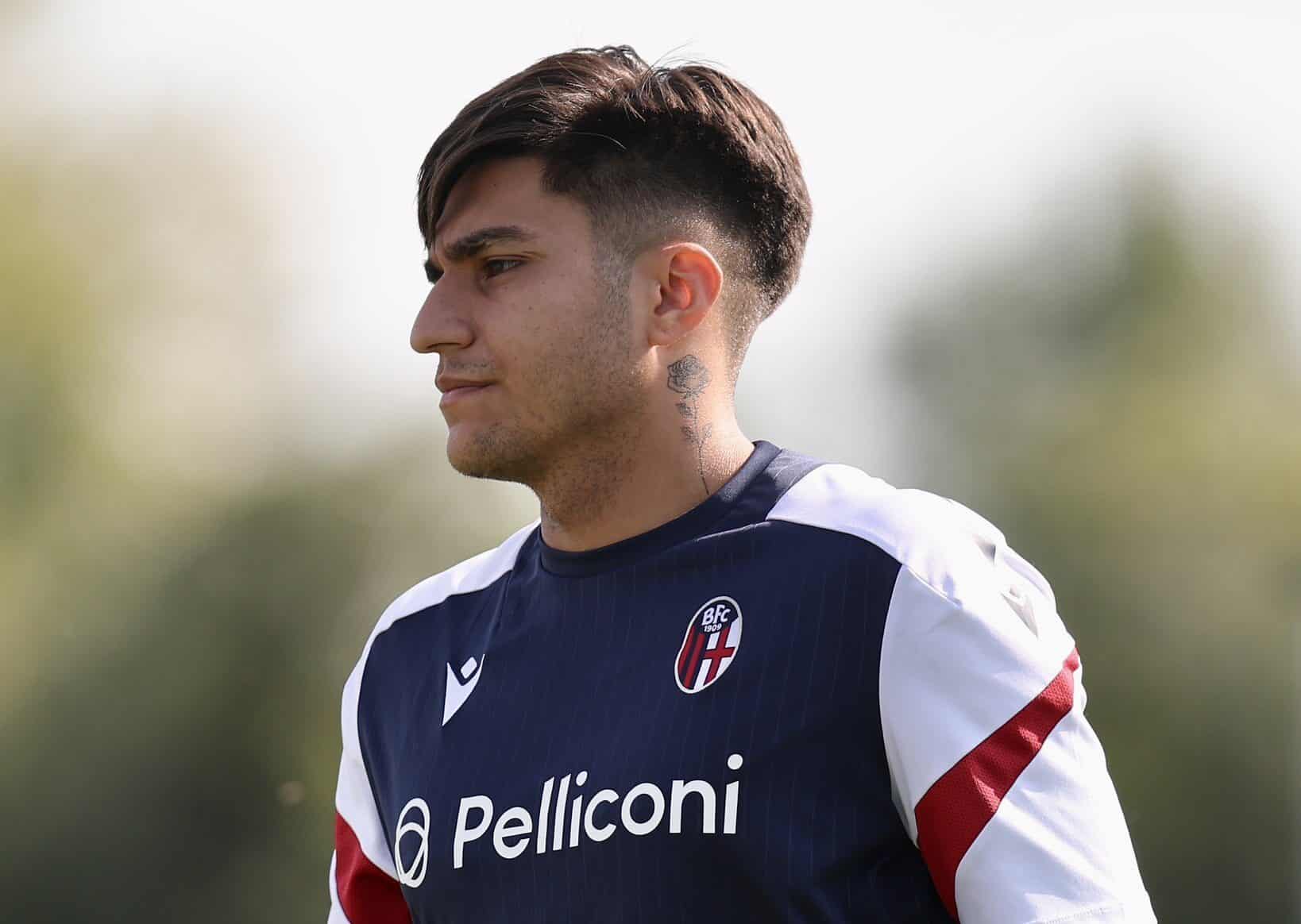 Santiago Castro in allenamento a Casteldebole pre-Friburgo (© Bologna FC 1909)