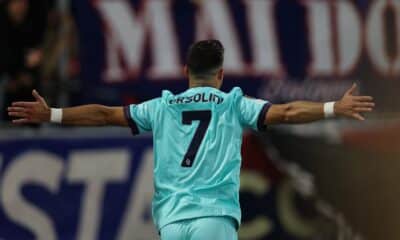 Riccardo Orsolini dopo il gol al Friburgo (@Bologna FC)