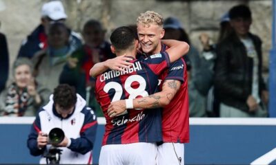 Nicolò Cambiaghi e Jens Odgaard (© Bologna FC 1909)