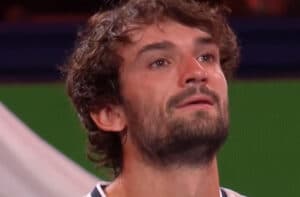 Valentin Vacherot, emozionato dopo la vittoria del Masters 1000 di Shanghai (immagini Sky)