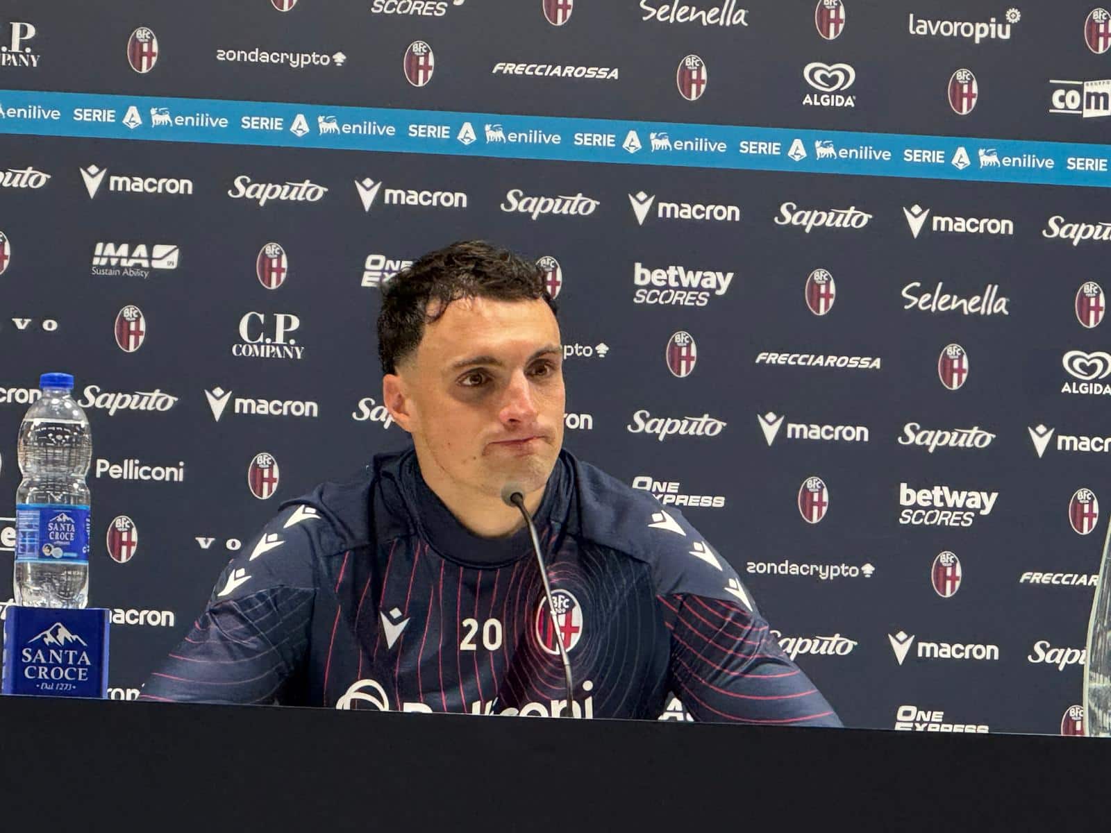 Nadir Zortea in conferenza stampa post Bologna-Torino