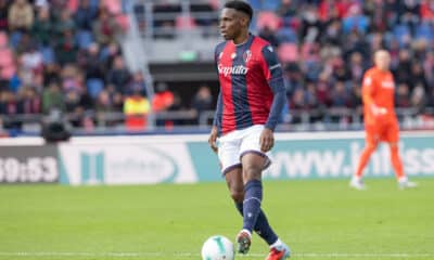 Jhon Lucumí durante Bologna-Pisa (4-0)