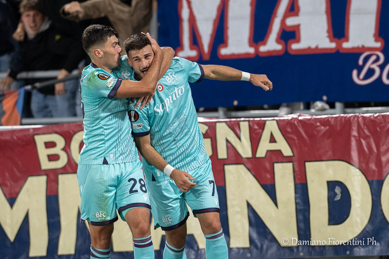 Orsolini al suo primo gol in Europa League (@Damiano Fiorentini)
