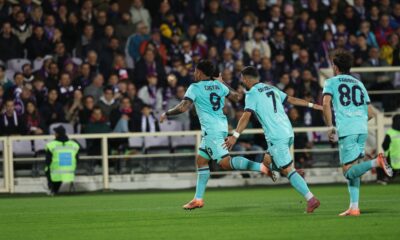 Castro esulta dopo il gol contro la Fiorentina