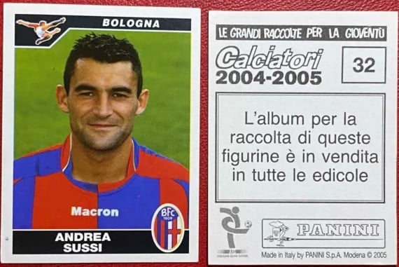 Figurina Panini della stagione 2004/05 di Andrea Sussi