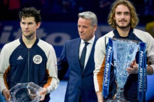 Dominic Thiem e Stefanos Tsitsipas premiati al termine delle ATP Finals 2019 (© depositpotos)