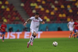 Riccardo Orsolini in Steaua Bucarest-Bologna (© Bologna FC 1909)