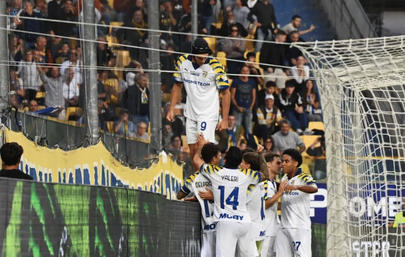 L’esultanza di Pellegrino in Parma-Torino (© Parma Calcio 1913)