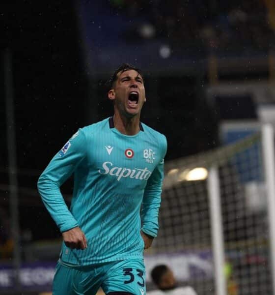 Juan Miranda dopo il gol del 3-1 contro il Parma (© Bologna FC 1909)