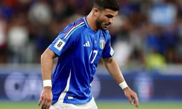 Riccardo Orsolini con la maglia dell'Italia giocherà ai playoff mondiali (© Bologna FC 1909)