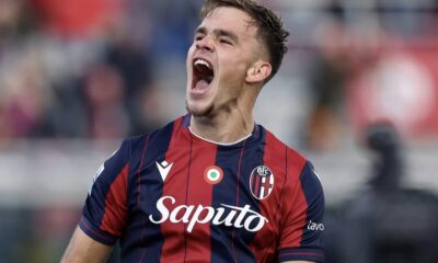 Thijs Dallinga in Bologna-Napoli 2-0 (©Bologna FC 1909)
