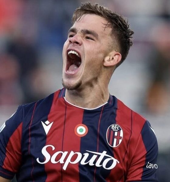 Thijs Dallinga in Bologna-Napoli 2-0 (©Bologna FC 1909)