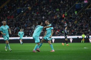 L'esultanza di Tommaso Pobega in Udinese-Bologna 0-3 (© Bologna FC 1909)