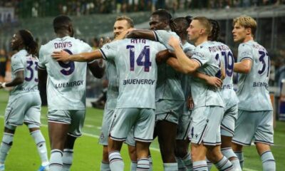 L'esultanza dell'Udinese per il gol di Atta contro l'Inter (© Udinese Calcio)