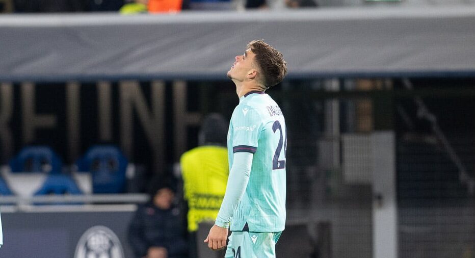 Dallinga in gol durante Bologna-Salisburgo