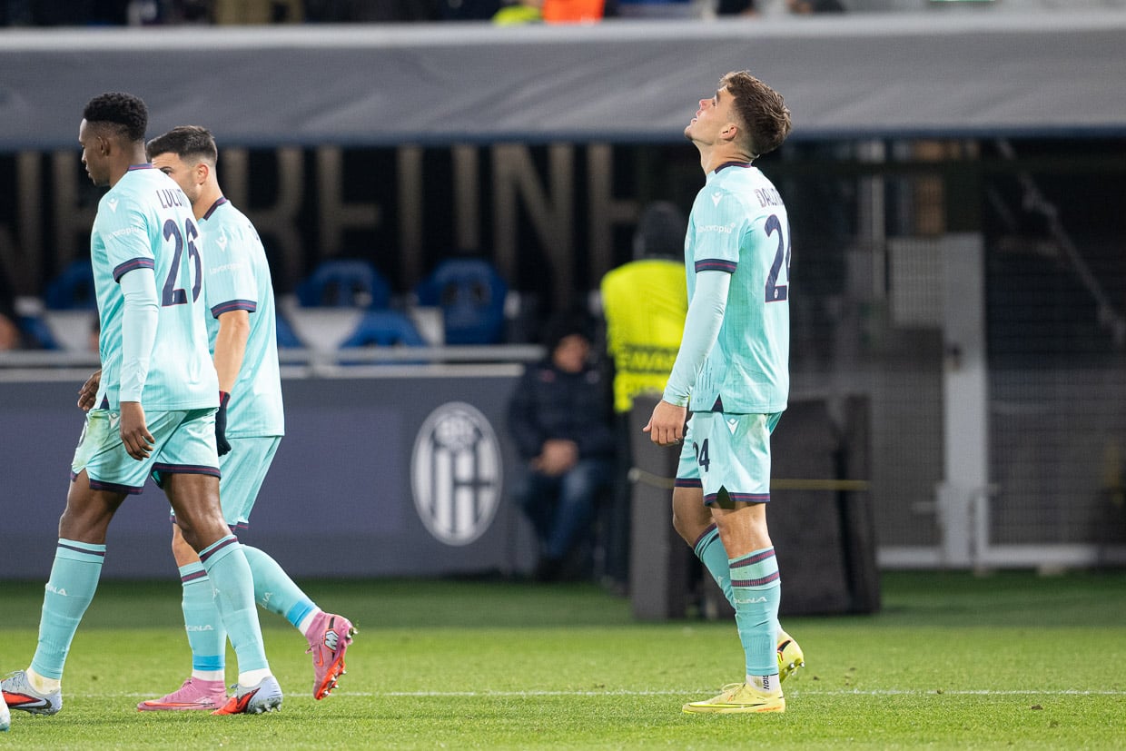 Dallinga in gol durante Bologna-Salisburgo