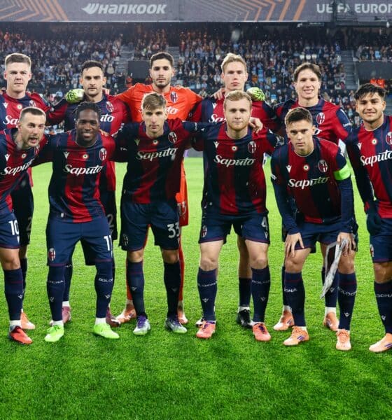 I rossoblù prima di Celta Vigo-Bologna 1-2 (© Bologna FC 1909)