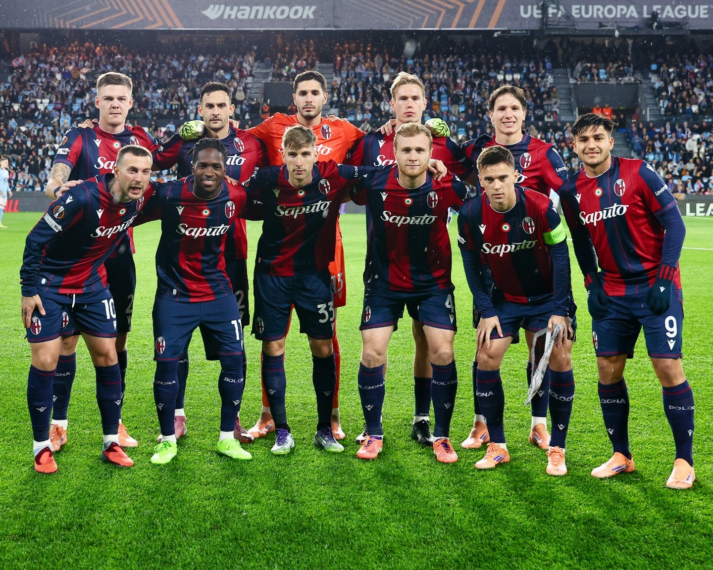 I rossoblù prima di Celta Vigo-Bologna 1-2 (© Bologna FC 1909)