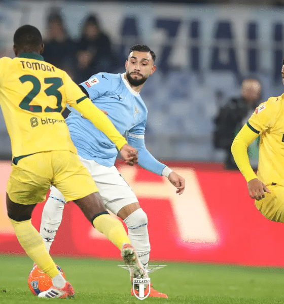 Un’azione di gioco di Lazio-Milan