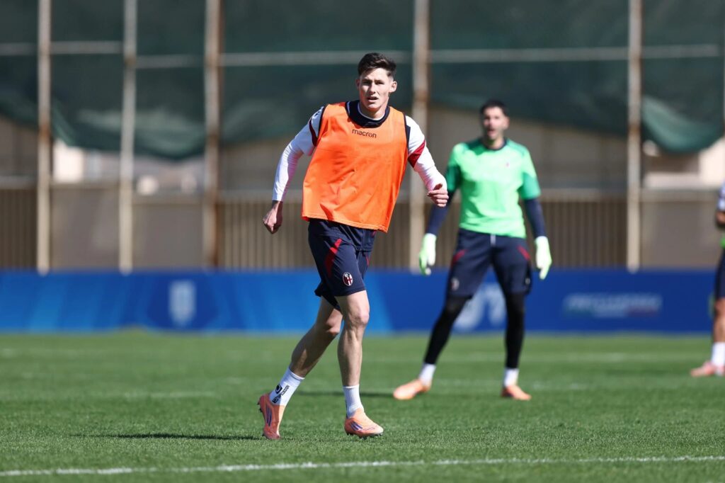 Martin Vitik in allenamento a Riad prima di Bologna-Inter