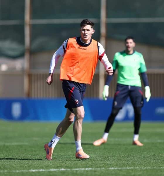 Martin Vitik in allenamento a Riad prima di Bologna-Inter