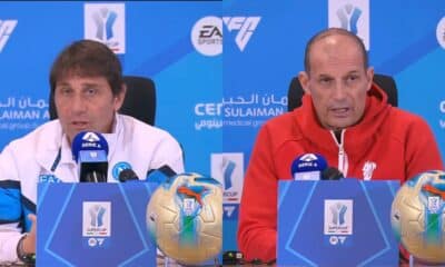 Antonio Conte e Massimiliano Allegri, allenatori di Napoli e Milan alla vigilia della prima semifinale di Supercoppa Italiana