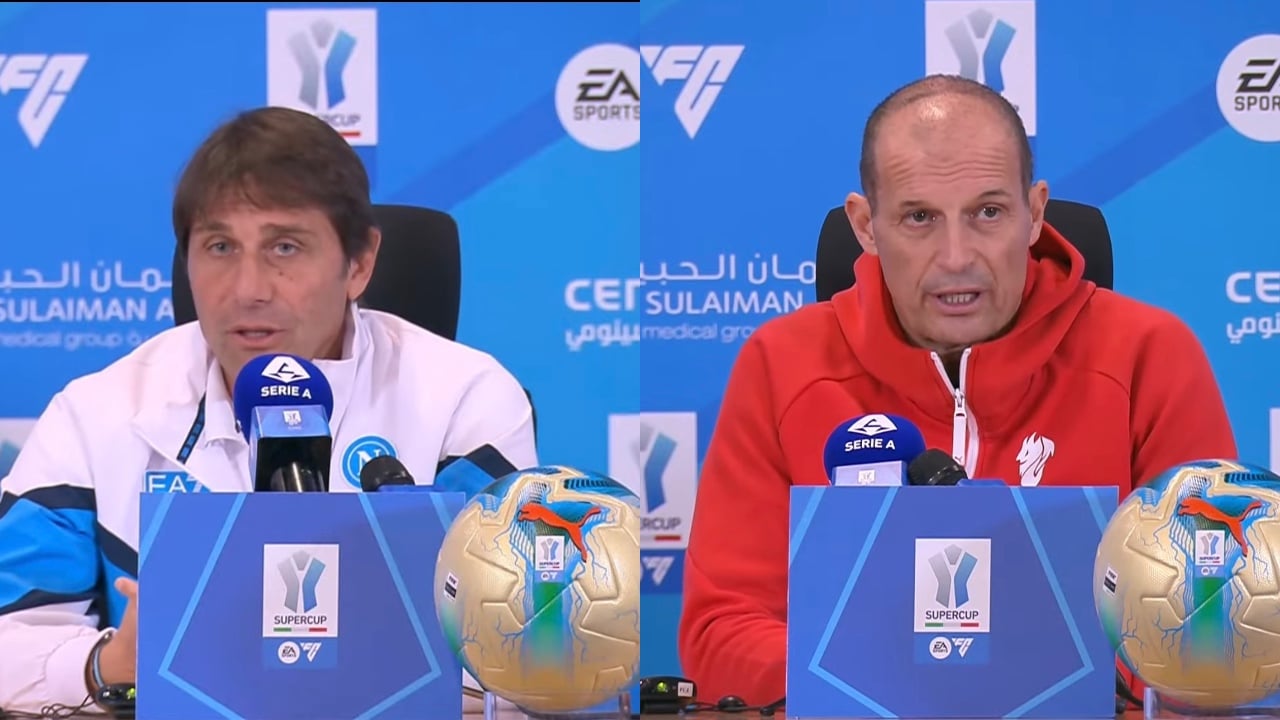 Antonio Conte e Massimiliano Allegri, allenatori di Napoli e Milan alla vigilia della prima semifinale di Supercoppa Italiana