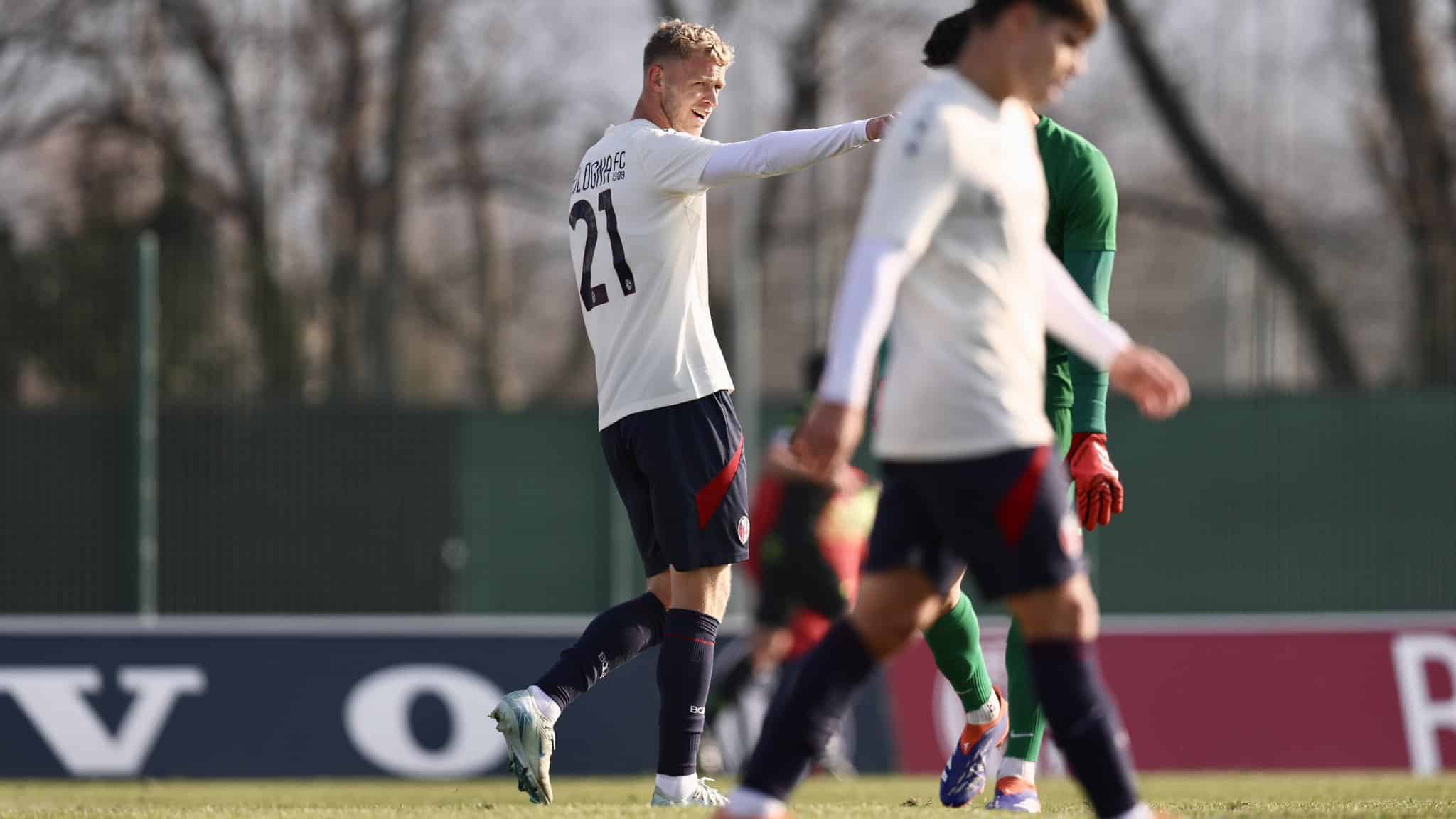 L’esultanza di Jens Odgaard in Bologna-Lentigione