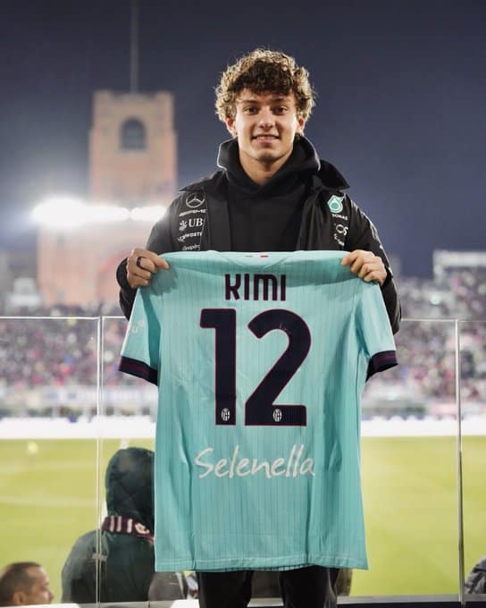 Kimi Antonelli al Dall'Ara per Bologna-Juventus (© Bologna FC 1909)