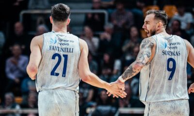Matteo Fantinelli e Paulius Sorokas crediti Fortitudo Pallacanestro
