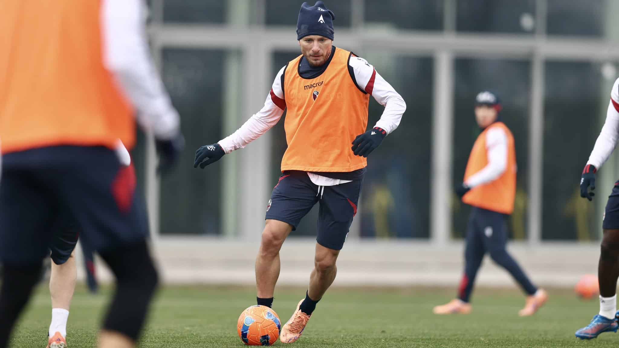 Ciro Immobile in allenamento questa mattina col Bologna