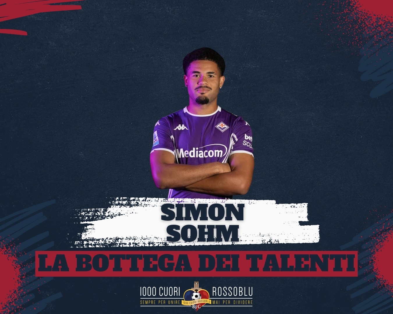 Simon Sohm, centrocampista della Fiorentina, prossimo rossoblù