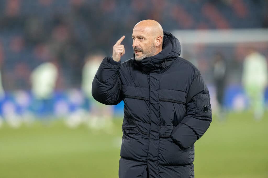 Vincenzo Italiano in Bologna-Celtic 2-2 (© Damiano Fiorentini)