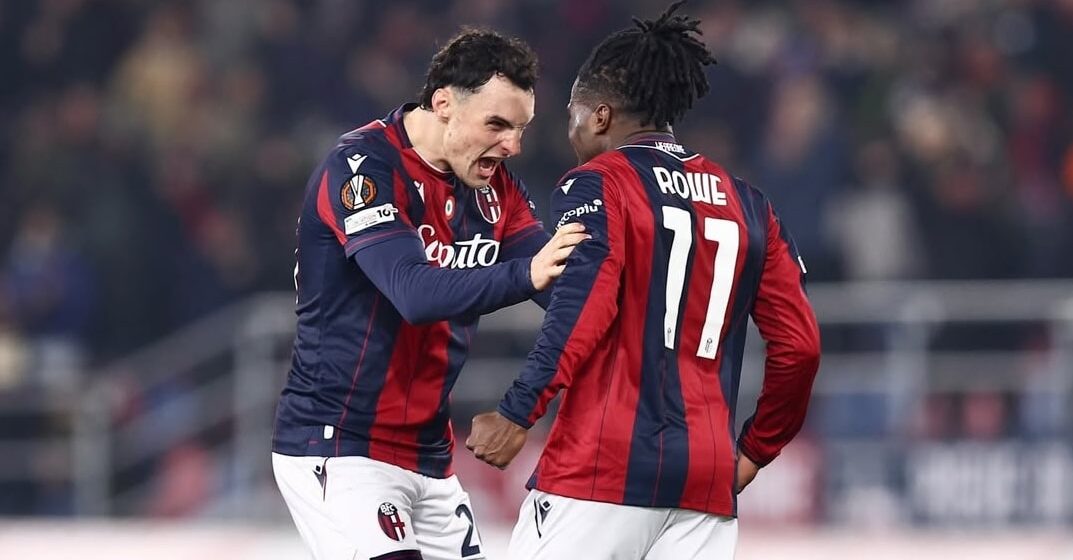 Jonathan Rowe e Nadir Zortea, titolari in Maccabi Tel Aviv-Bologna (© Bologna FC 1909)