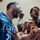 La Fortitudo festeggia la vittoria contro Torino (©Fortitudo Pallacanestro)