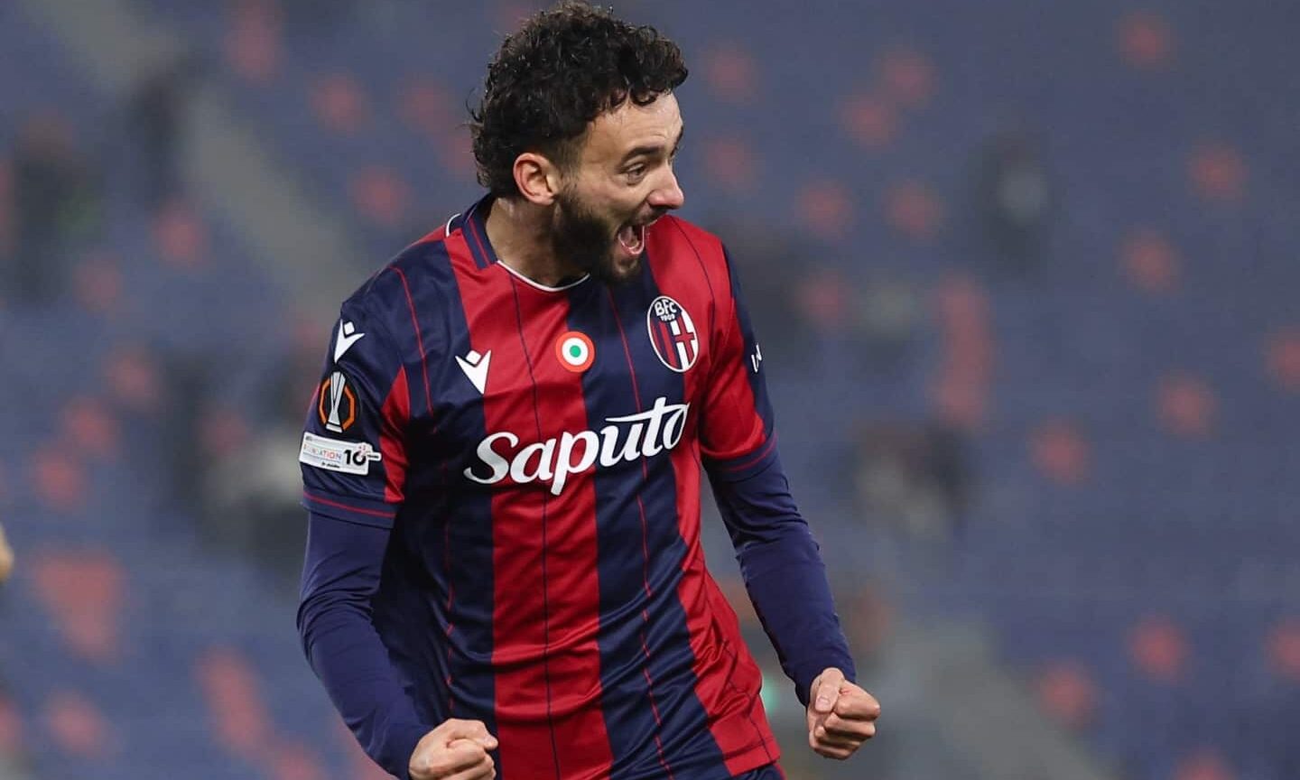 Joao Mario festeggia per la rete contro il Brann (©Bologna FC 1909)