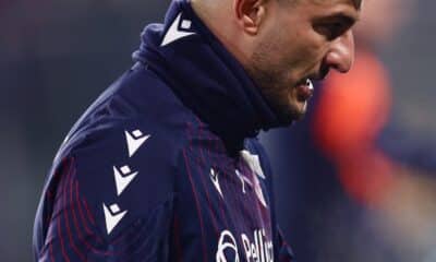 Riccardo Orsolini nel pre-partita di Bologna-Lazio (© Bologna Fc 1909)