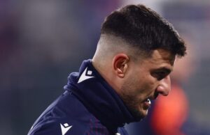 Riccardo Orsolini nel pre-partita di Bologna-Lazio (© Bologna Fc 1909)