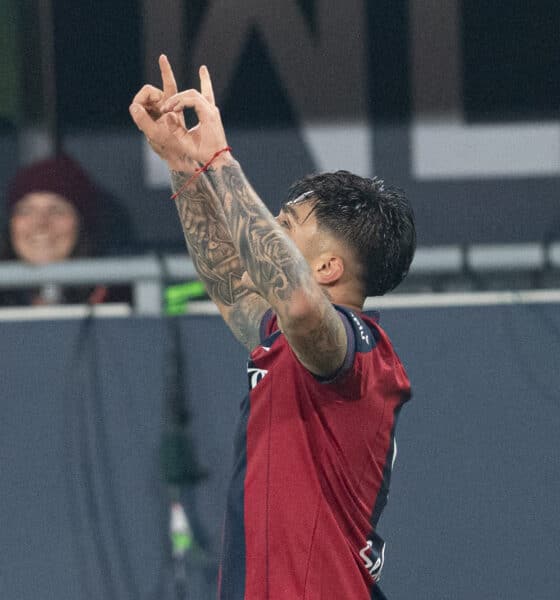 Santiago Castro festeggia il gol contro la Lazio in Coppa Italia (© Damiano Fiorentini)