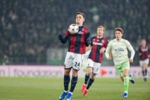 Thijs Dallinga in Bologna-Celtic 2-2 (©Damiano Fiorentini)