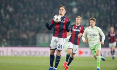 Thijs Dallinga in Bologna-Celtic 2-2 (©Damiano Fiorentini)