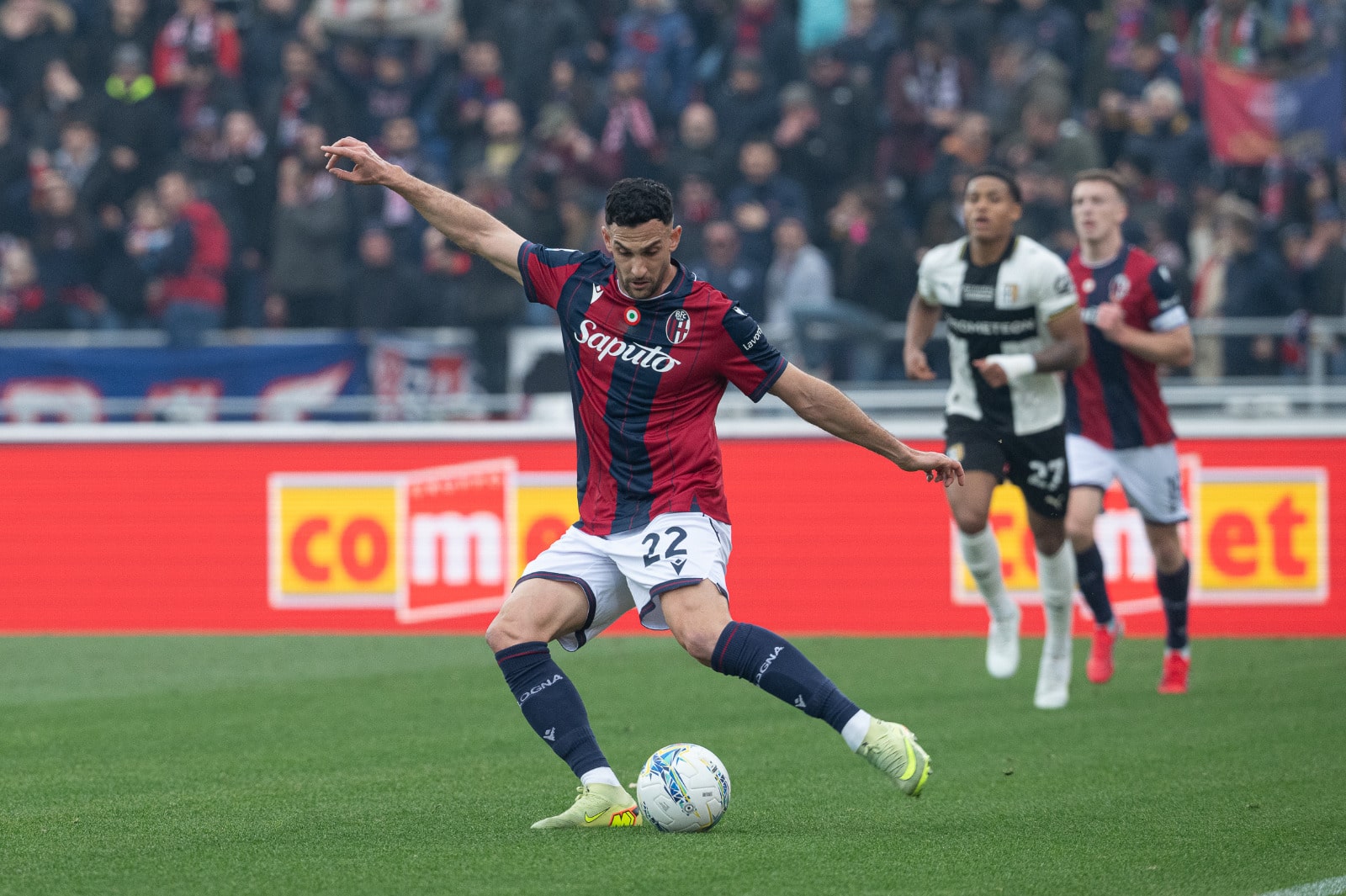 Charalampos Lykogiannis in azione in Bologna-Parma (© Damiano Fiorentini)
