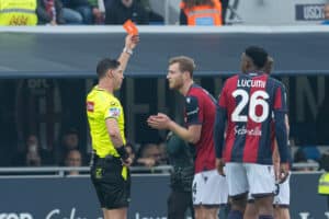 Tommaso Pobega, espulso in Bologna-Parma 0-1 (© Damiano Fiorentini)