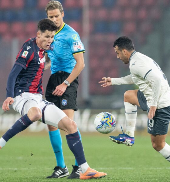 Martin Vitik durante la gara di Coppa Italia Bologna-Lazio crediti Damiano Fiorentini