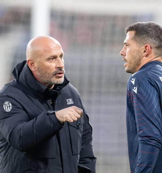 Vincenzo Italiano e Remo Freuler (© Damiano Fiorentini) post Bologna-Cagliari