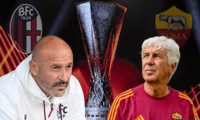 Vincenzo Italiano, allenatore del Bologna, e Gian Piero Gasperini, allenatore della Roma (© 1000cuorirossoblù)