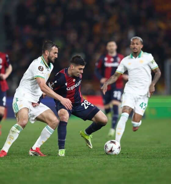 Cambiaghi durante Bologna-Roma, andata degli ottavi di finale di Europa League (© Bologna FC 1909)
