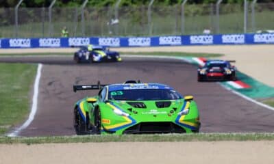 La #63 Lamborghini vincitrice di Gara 1 del GT Italiano Sprint a Imola (© ACI Sport)